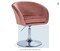 Adjustable Height Vanity Chair Pink Velvet Makeup Chair with Chrome Frame, Round-Back, Comfortable Swivel Accent Leisure Chair for Living Room, Bedroom